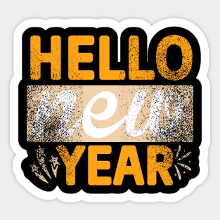 Hello New Year Sticker